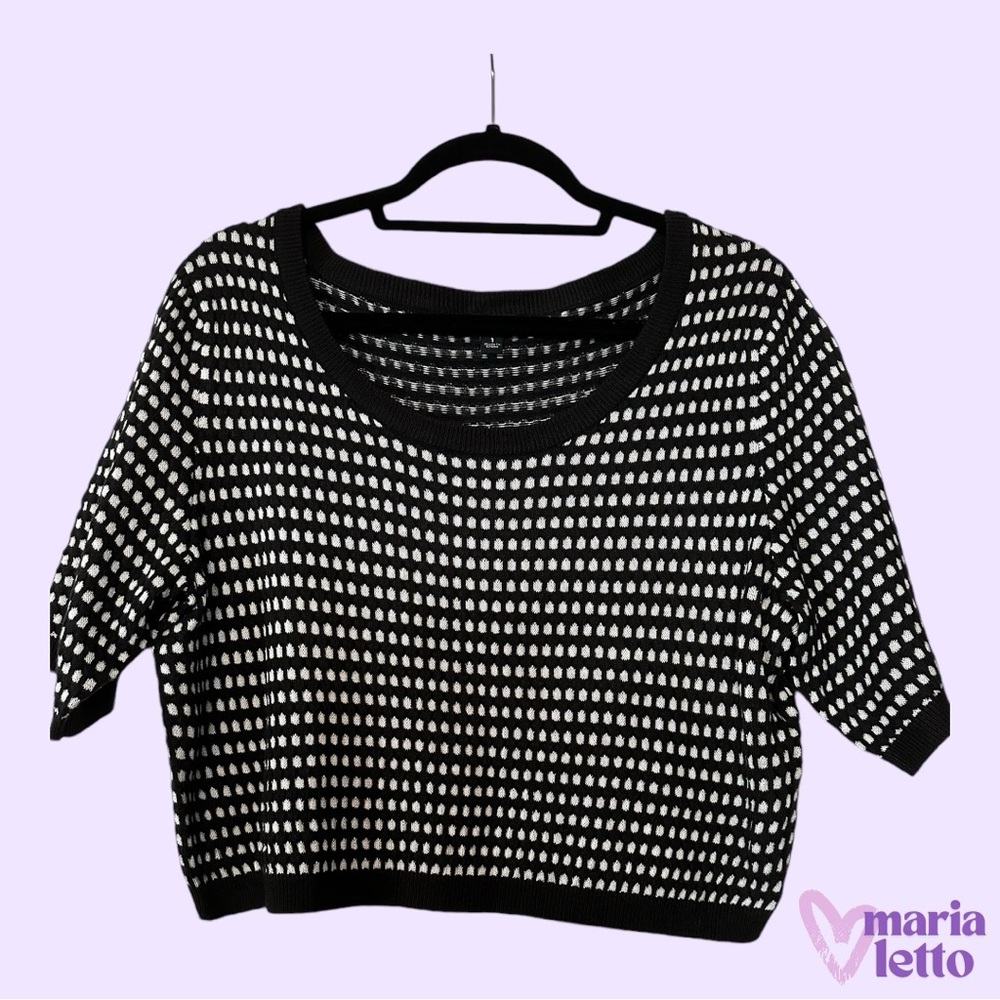 Torrid Cropped Sweater Black and White, EUC, 1X 🖤🤍